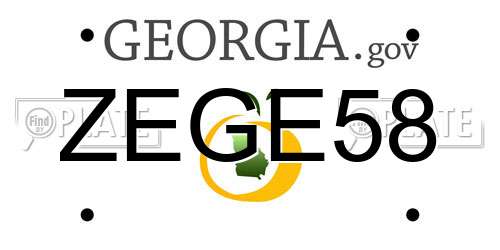 ZEGE58 Georgia License Plate