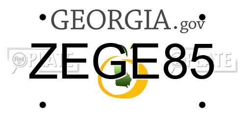 ZEGE85 Georgia License Plate