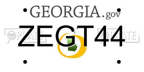 ZEGT44 Georgia License Plate