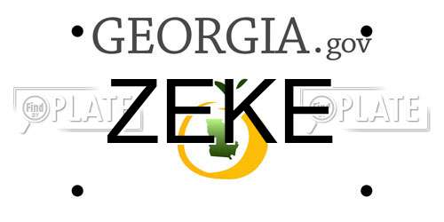 ZEKE Georgia License Plate