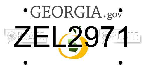 ZEL2971 Georgia License Plate