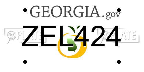 ZEL424 Georgia License Plate