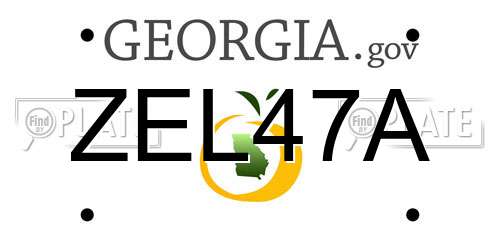 ZEL47A Georgia License Plate