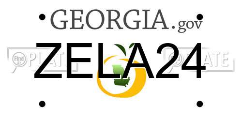 ZELA24 Georgia License Plate