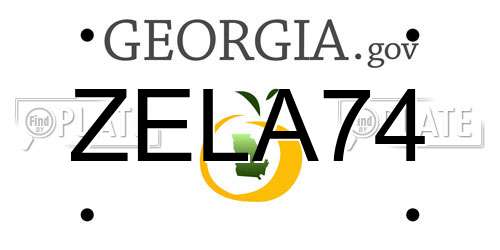 ZELA74 Georgia License Plate