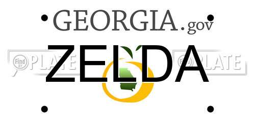 ZELDA Georgia License Plate