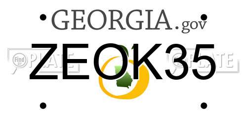ZEOK35 Georgia License Plate