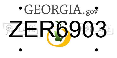 ZER6903 Georgia License Plate