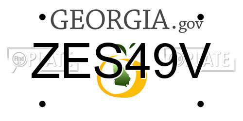 ZES49V Georgia License Plate