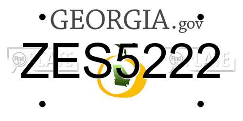 ZES5222 Georgia License Plate