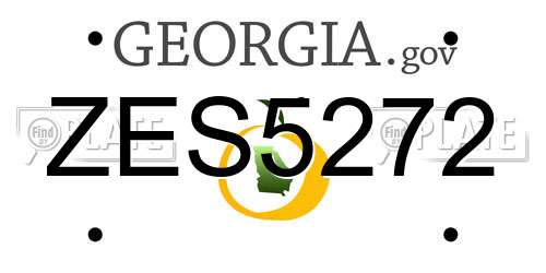 ZES5272 Georgia License Plate
