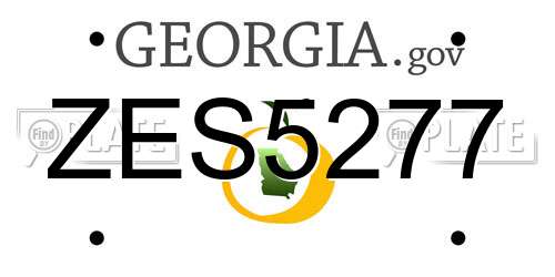 ZES5277 Georgia License Plate