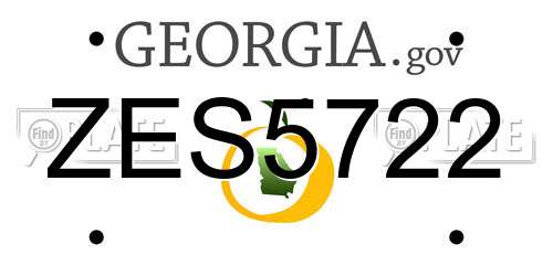 ZES5722 Georgia License Plate