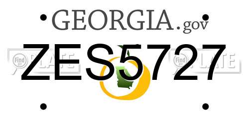 ZES5727 Georgia License Plate