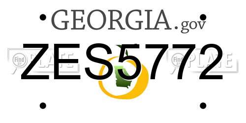 ZES5772 Georgia License Plate