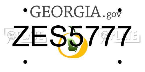 ZES5777 Georgia License Plate