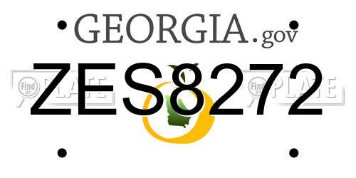 ZES8272 Georgia License Plate