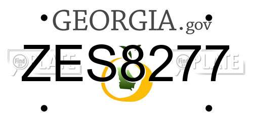 ZES8277 Georgia License Plate