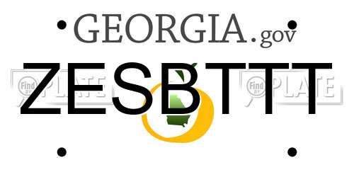 ZESBTTT Georgia License Plate