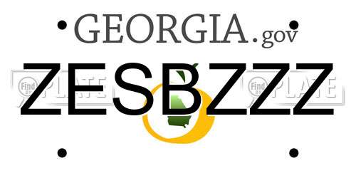 ZESBZZZ Georgia License Plate