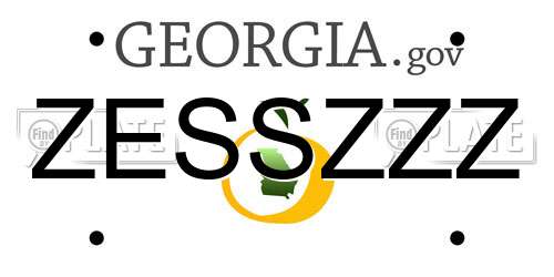 ZESSZZZ Georgia License Plate