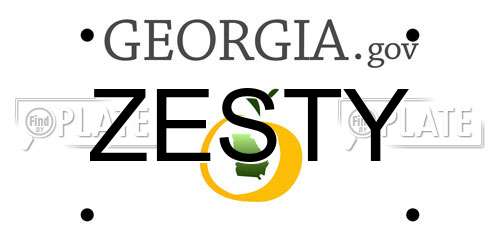 ZESTY Georgia License Plate