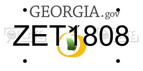 ZET1808 Georgia License Plate