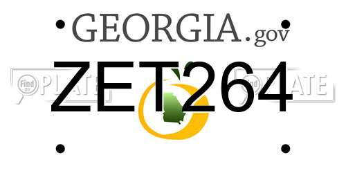 ZET264 Georgia License Plate