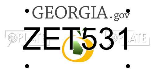 ZET531 Georgia License Plate