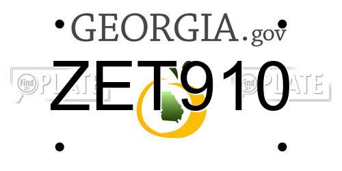 ZET910 Georgia License Plate