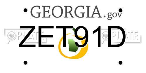 ZET91D Georgia License Plate