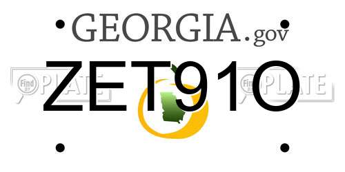 ZET91O Georgia License Plate