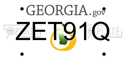 ZET91Q Georgia License Plate