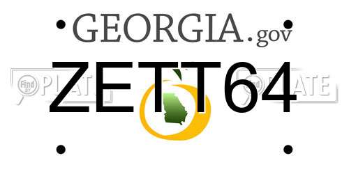 ZETT64 Georgia License Plate