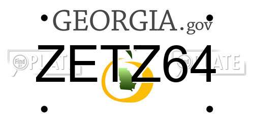 ZETZ64 Georgia License Plate