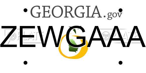 ZEWGAAA Georgia License Plate