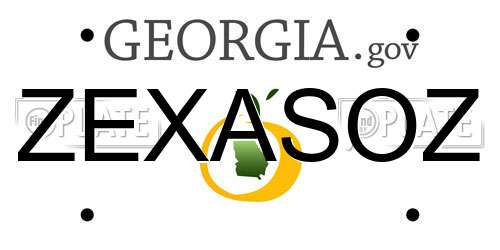 ZEXASOZ Georgia License Plate