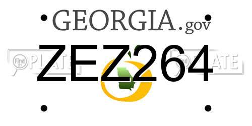 ZEZ264 Georgia License Plate
