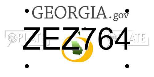 ZEZ764 Georgia License Plate