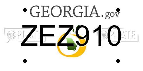ZEZ910 Georgia License Plate
