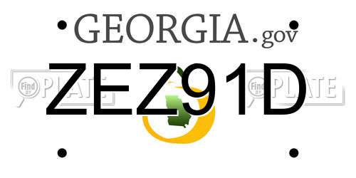 ZEZ91D Georgia License Plate