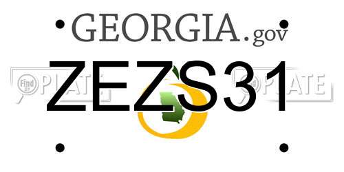 ZEZS31 Georgia License Plate