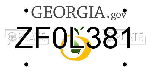 ZF0L381 Georgia License Plate