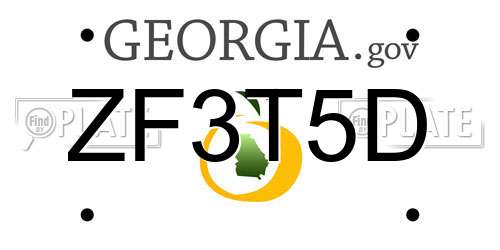 ZF3T5D Georgia License Plate