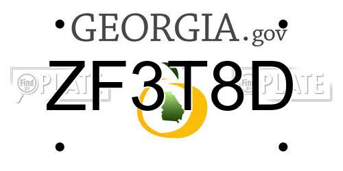 ZF3T8D Georgia License Plate