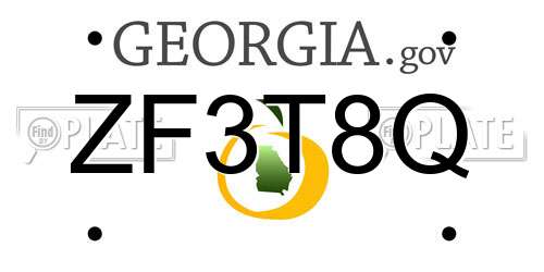 ZF3T8Q Georgia License Plate