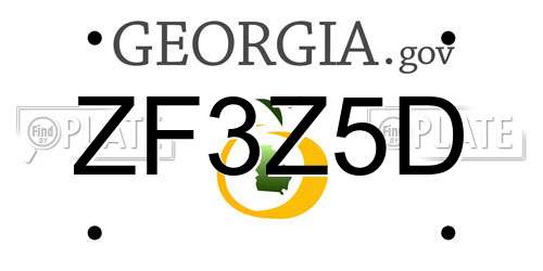 ZF3Z5D Georgia License Plate