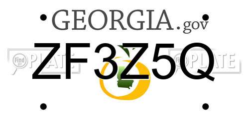 ZF3Z5Q Georgia License Plate
