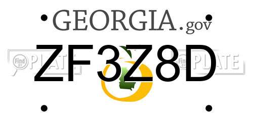 ZF3Z8D Georgia License Plate
