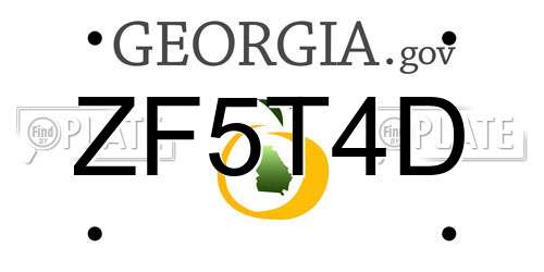 ZF5T4D Georgia License Plate
